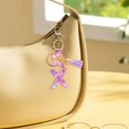 thumbnail image 1 of Feltree Initial Letter Keychains for Women Tassel Purple Cute Car Keychain for Wallet Backpack Bag, 1 of 8