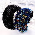 thumbnail image 3 of SPRING PARK Women's Non-slip Sequined Headband Padded Hairband Wide Hair Hoop, 3 of 8