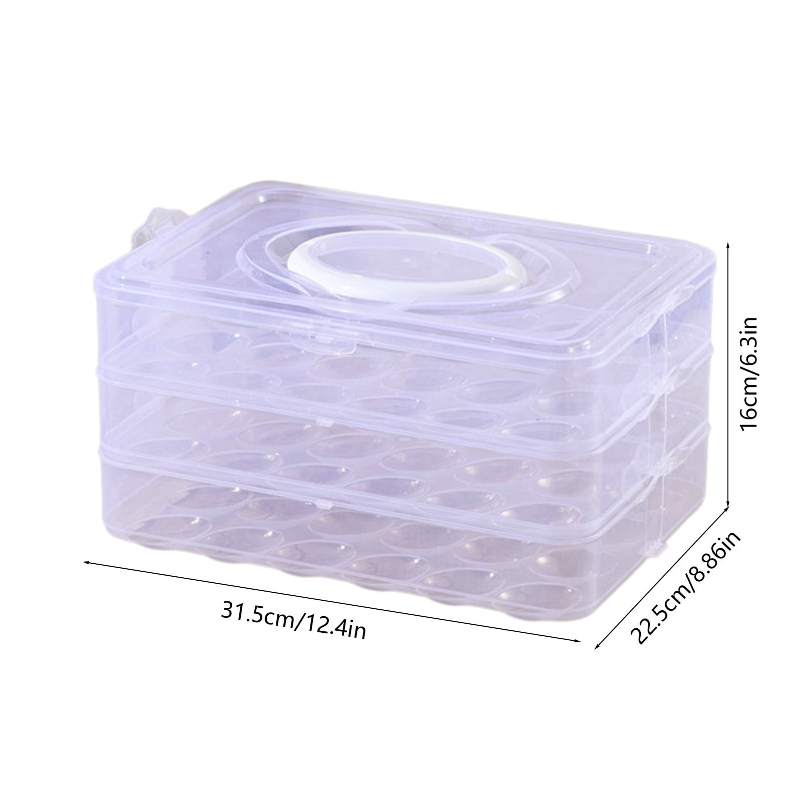 Clear Stackable Egg Storage Container for Refrigerator 72 Egg Holder Organizer Bin with Lid and Handle(Clear)