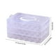 thumbnail image 3 of Cartón De Huevos De Plástico Bandeja organizadora de plástico transparente para guardar huevos, de 3 capas y 72 unidades, con tapa y asa para el refrigerador Yulucky, 3 of 8