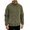 thumbnail image 3 of LEKWK Fleece Jacket for Men Full Zip Stand Collar Warm Winter Outerwear Cozy Thermal Coat with Side Pockets Casual Lightweight Soft Pullover for Outdoor Green XXL, 3 of 5
