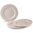 thumbnail image 4 of " OCCASIONS " 200pcs set (25 Guests) Extra Heavyweight Vintage Wedding Disposable / Reusable Plastic Plates (25 x 11'' + 25 x 8.25'')+ Silverware+Cups+Napkins (Chateau in Pink Blush), 4 of 10
