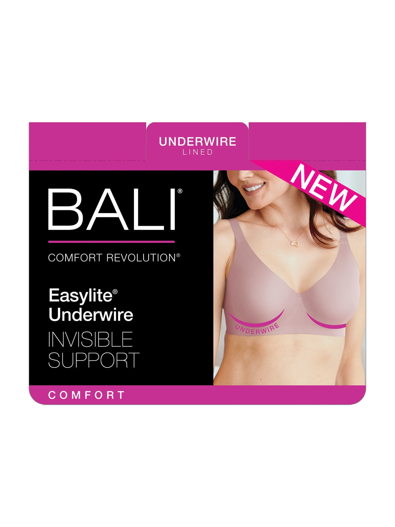 Bali Women's Comfort Revolution EasyLite Underwire Bra with Back Closure -Style DF3498