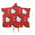 thumbnail image 2 of Hello Kitty Blanket Hoodie, Wearable Blanket, Cloak Hooded Throw Blanket, Soft Warm Fluffy Blankets for Bed Couch Sofa, 2 of 8