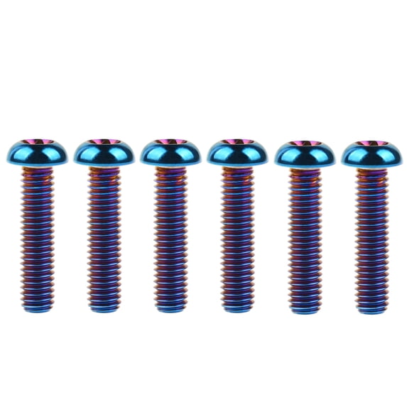 Wanyifa Titanium Button Head Torx M6 x10 15 20 25 30 35mm for Bicycle Motorcycle Car Screw,M6x25mm,Burn Blue,6 Pcs