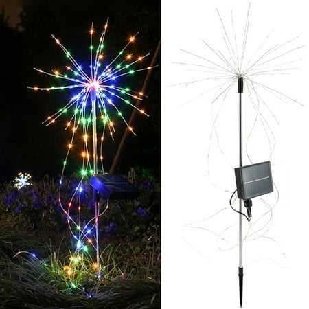 

Ghopy 200 LED Solar Firework Lights Battery Power / Solar Power Garden Firework Lights 8 Mode Flexible Copper Wire Firework Lamp Waterproof Outdoor Firework Lighting Decor for Yard Lawn