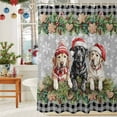 thumbnail image 6 of Shower Curtain 54"W x 78"L Christmas Dogs Snowflake Gray Fabric Shower Curtains Set with Hooks Water Repellent Bathroom Curtains Machine Washable Bathroom Accessories, 6 of 9