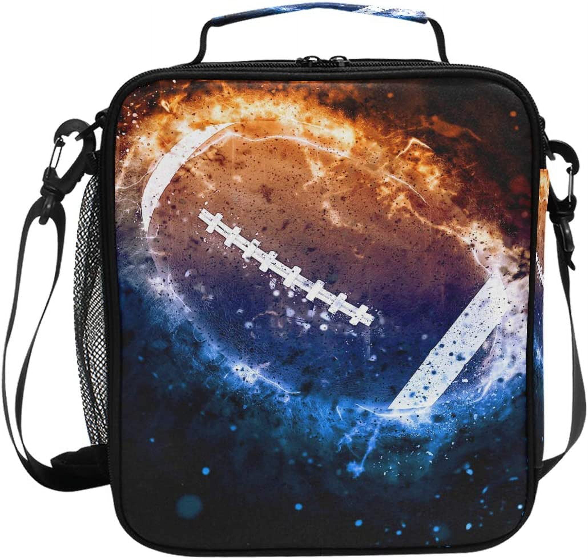 Lunch Box Bag Vintage Ball Baseball American Flag Lunchbox Insulated Thermal Cooler Ice Adjustable Shoulder Strap for Women Men