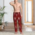 thumbnail image 5 of Uemuo Merry Christmas Pattern Men's Wide Leg Palazzo Lounge Pants with Pockets Light Weight Loose Comfy Casual Pajama Pants-XX-Large, 5 of 9