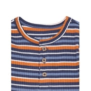 easy-peasy Baby Short Sleeve Henley Bodysuit, Sizes 0-24 Months