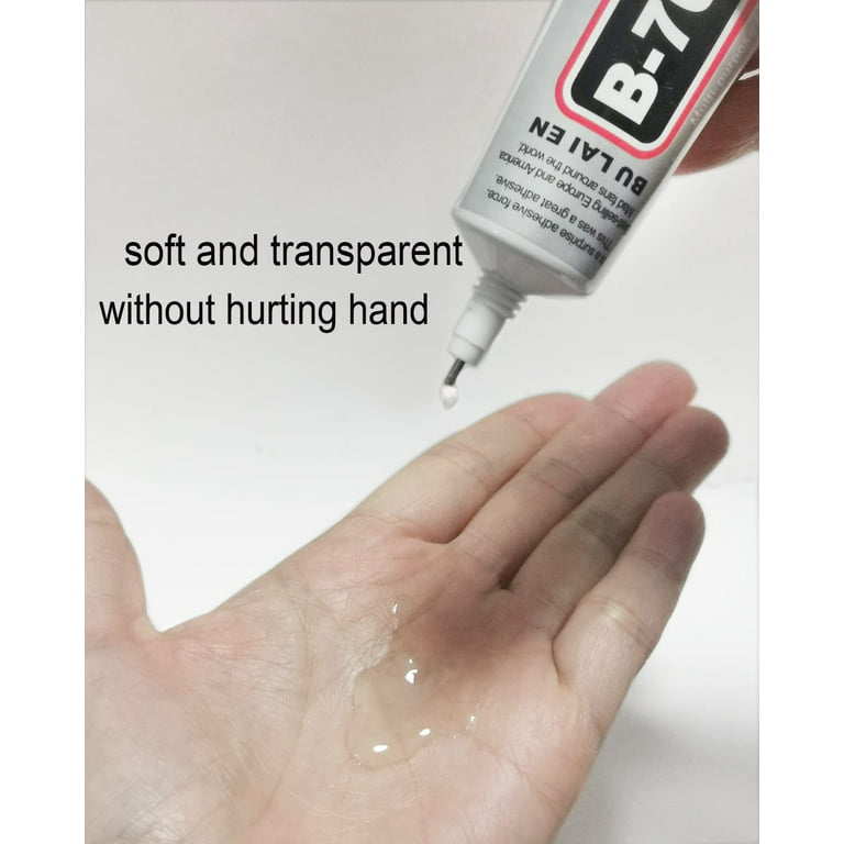 B-7000 Glue for Bonding Mobile Phone, 10ml Super Adhesive Clear Semi Fluid Transparent  Glues for Tablet, Metal, Wood, Pearls, Jewelry, Rubber, Rhinestones,  Leather and Textile (1PCS 0.37fl.oz) 
