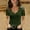 Green, variant on Ploknplq Women Tops Women's Summer New Deep V Lace Collar Lace Short-sleeved Slim Top Crop Tops Solid Color L Black