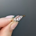 thumbnail image 7 of Oval Cut and Marquise Moissanite Diamond Engagement Ring, 18k Gold Plated Diamond Cluster, Unique Simple Ring Size- (5 - 13) Available, 7 of 7