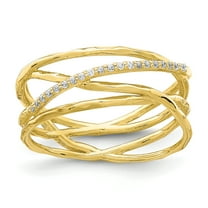 Primal Gold 10 Karat Yellow Gold Cubic Zirconia Ring