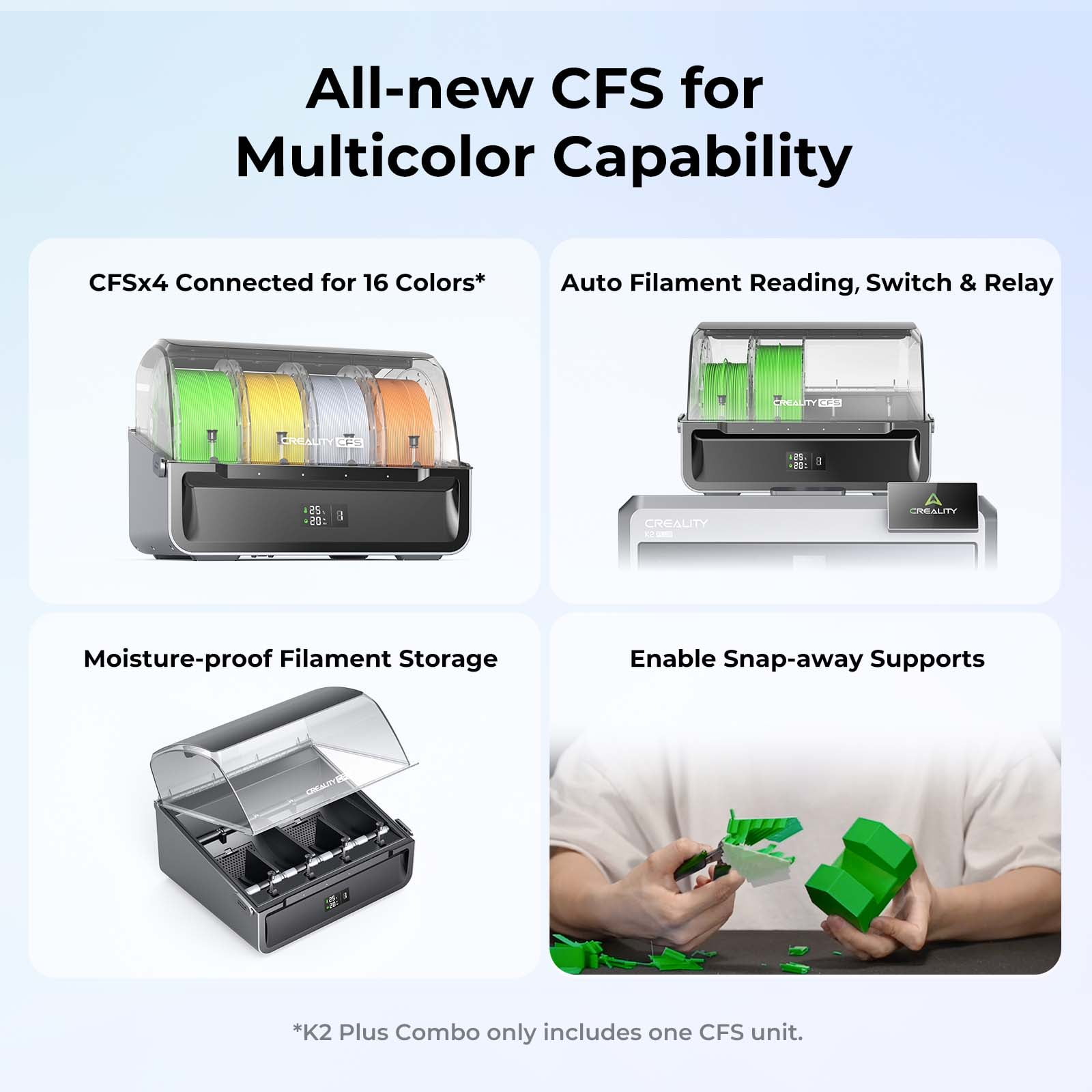 Creality K2 Plus 3D Printer Fast 600mm/s Printing Full-auto