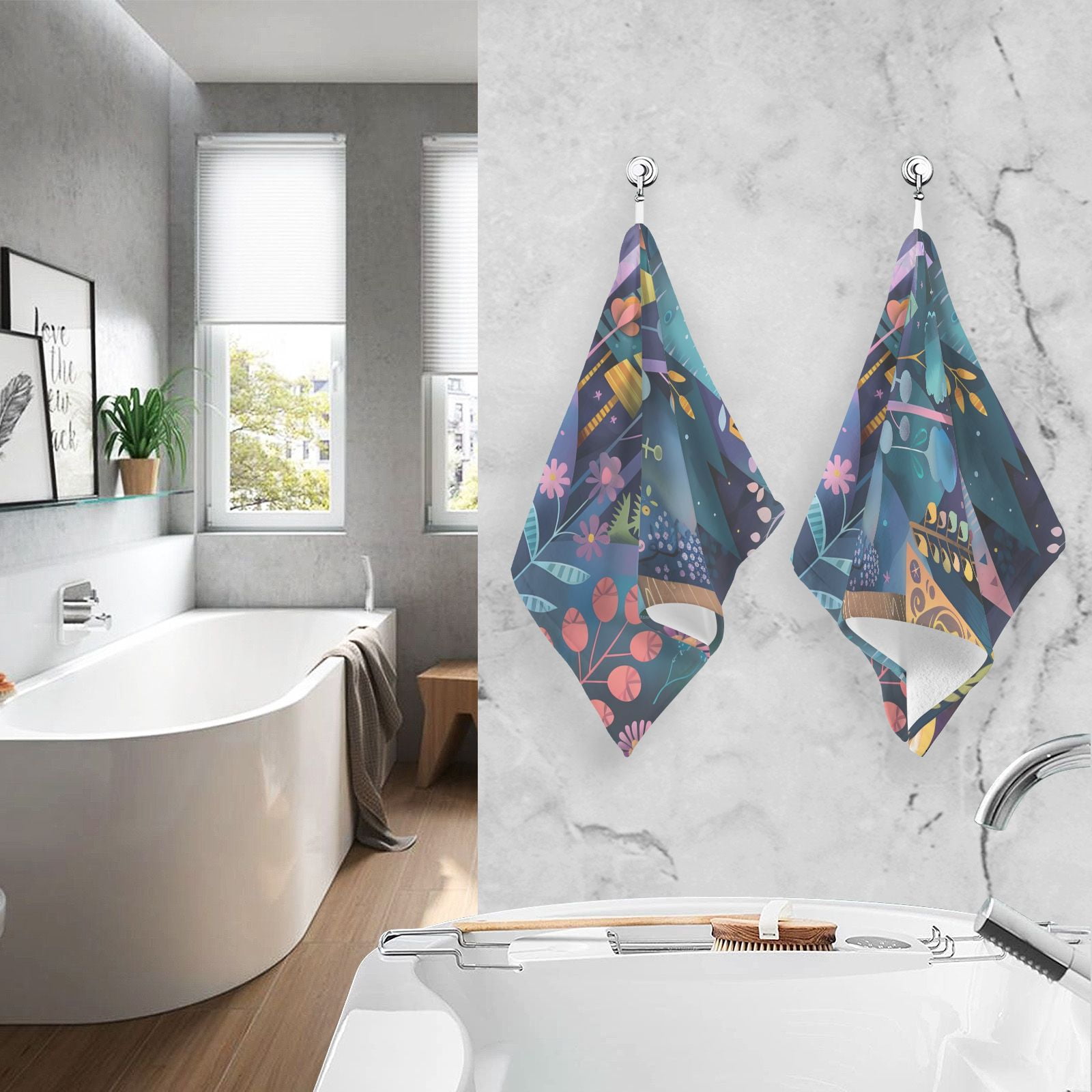 Fantasy Forest Hand Towels Cotton Bath Towels Large Face Towels Absorbent for Bathroom 2 Packs