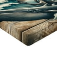 thumbnail image 2 of Ambesonne Nautical Fitted Sheet, Cottage Anchor Whale Waves, TwinXL Size, Brown and Slate Blue, 2 of 3