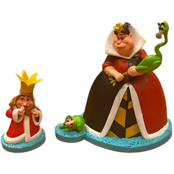 Alice In Wonderland Queen & King Of Hearts Set Wedding CAKE TOPPER Figure PVC