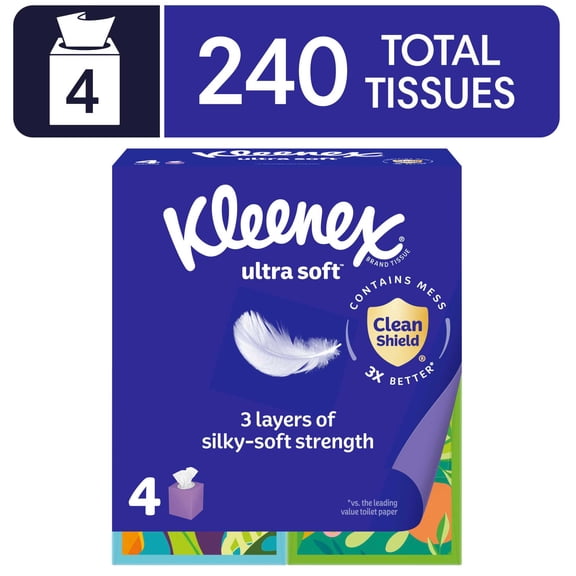 Kleenex Ultra Soft Facial Tissues, Cube Box (Choose Your Count)