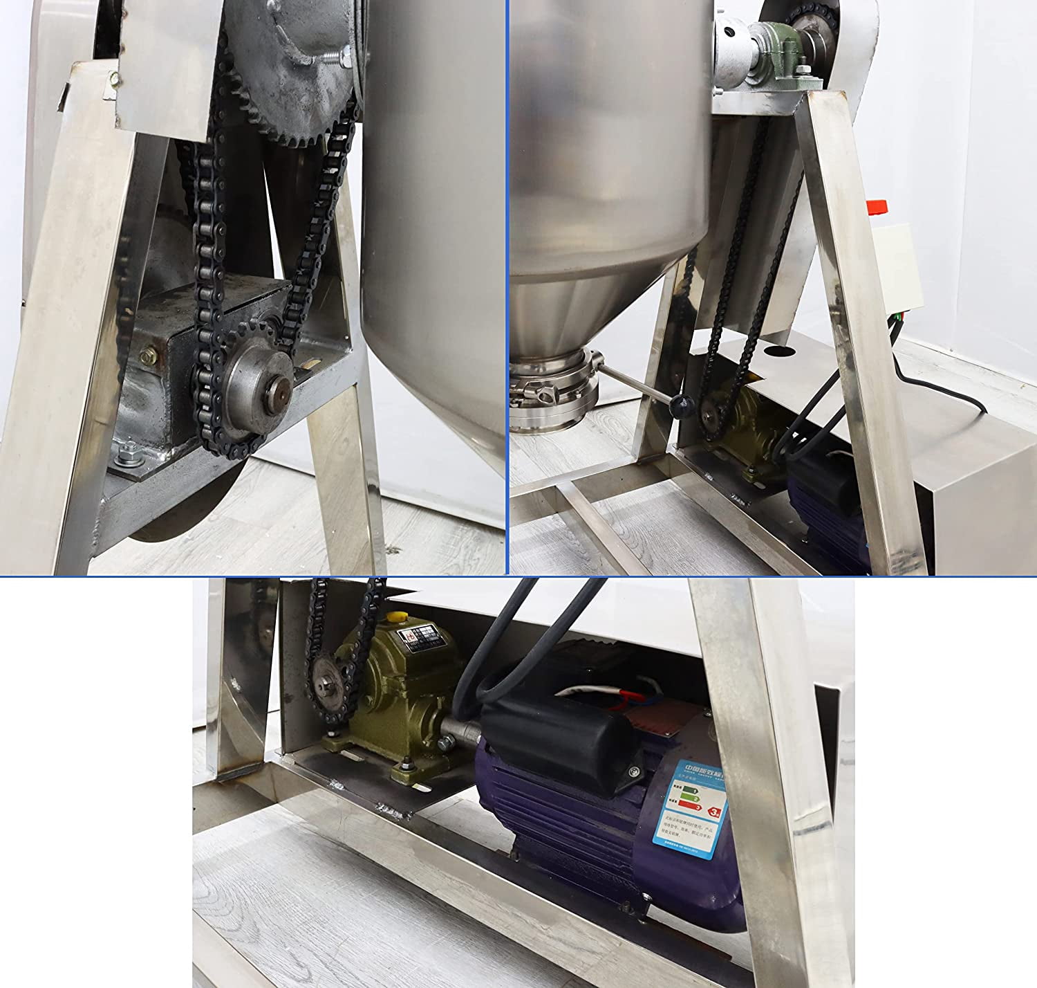 INTSUPERMAI Dry Powder Mixer Drum Particle Blender Metal Powder Mixing Machine Granual Mixer 26.5Gal