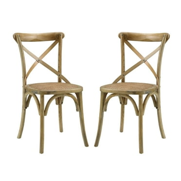Modern Contemporary Urban Design Dining Kitchen Room Side Chair, Set of Two, Wood, Natural