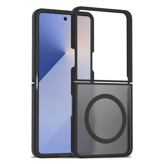 for Samsung-Galaxy Z-Flip-7 Translucent Case: Military Grade Drop Protection Anti Yellowing Cell Phone Cover - Rugged Shockproof Protective Bumper Transparent Phonecase