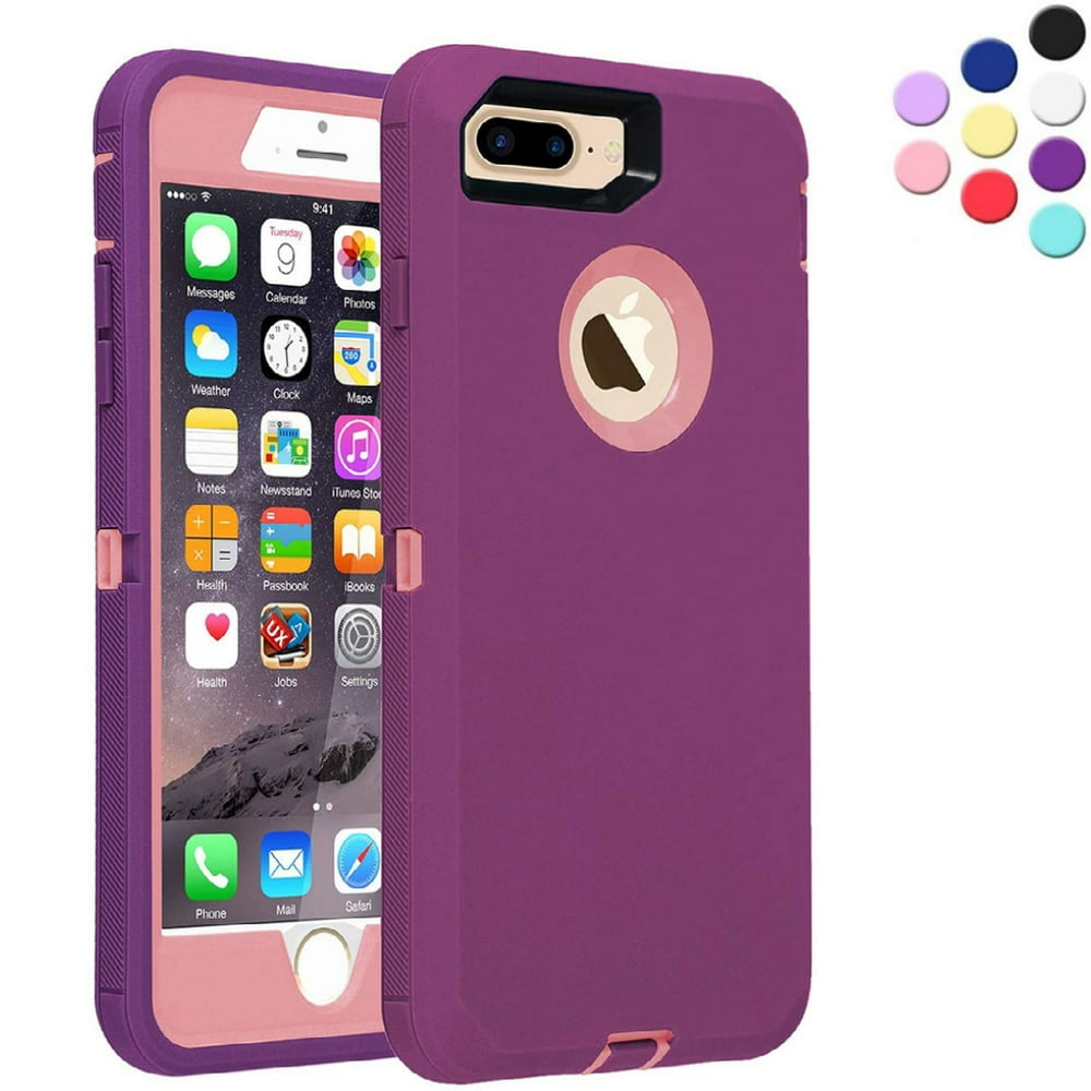 iPhone 7 Plus and iPhone 8 Plus Heavy Duty Defender Case Purple {3