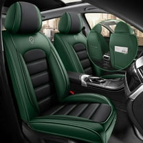 AFUNTIO Seat Covers for Ford 99% Models,2PCS Leather Car Seat Cushions,Waterproof Car Sit Protectors,Nonslip Interior Accessories(Black and Green)