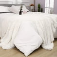 thumbnail image 6 of YJ.GWL Shaggy Soft Longfur Throw Blanket Plush Sherpa Warm Blanket for Kids and Adult Bed Sofa,90"x90",Cream White, 6 of 7