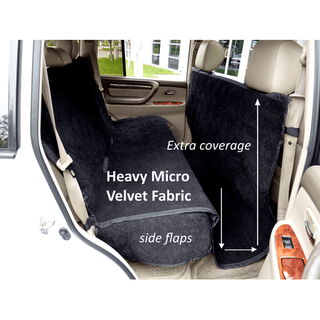 Covered Living Micro Velvet Quilted and Padded Dog Car Back Seat Cover with Comfort Fabric Non-Slip Back Best for Car Truck and SUV - Travel With Your Pet Mess Free - Universal Fit, (Best Dog Car Seat 2019)