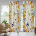 thumbnail image 5 of Outdoor Curtains for Patio Waterproof, Watercolor Flowers Outdoor Privacy Panels Grommet, Spring Sunflowers Daisy Butterflies Beige Blackout Outside Curtains for Porch/Cabana 54"x108", 1 Panel, 5 of 8
