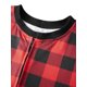 thumbnail image 5 of Conjunto de pijamas navideños familiares a juego, estampado a cuadros, manga larga, botones, mono largo para las fiestas., 5 of 10