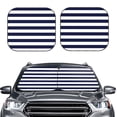 thumbnail image 2 of Naloa Navy Blue And White Stripes 2 Piece Foldable Car Sun Shades, Car Windshield Sunshade, Front Window Sunshade for Car, Truck, SUV - Medium, 2 of 7