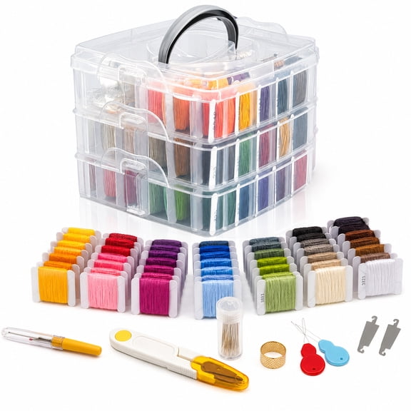 Embroidery Floss Set 150 Colors Embroidery Kits Cross Stitch for Embroidery and Friendship Bracelet String Make Supplies