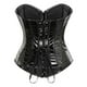 thumbnail image 3 of Black Overbust Steampunk PU Leather Corset Top For Women Gothic Clothing Vintage Sexy Bustiers & Espartilhos Burlesque Costumes, 3 of 5