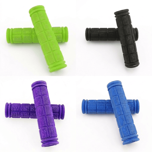 ROSEXIXI 4 Pair Bicycle Handlebar Grips, Non-Slip-Rubber, Rubber Mountain Handlebar Grips Anti-Slip Grid Textured Bicycle Accessories Shock Absorbing Green Biking Gear,Multicolor