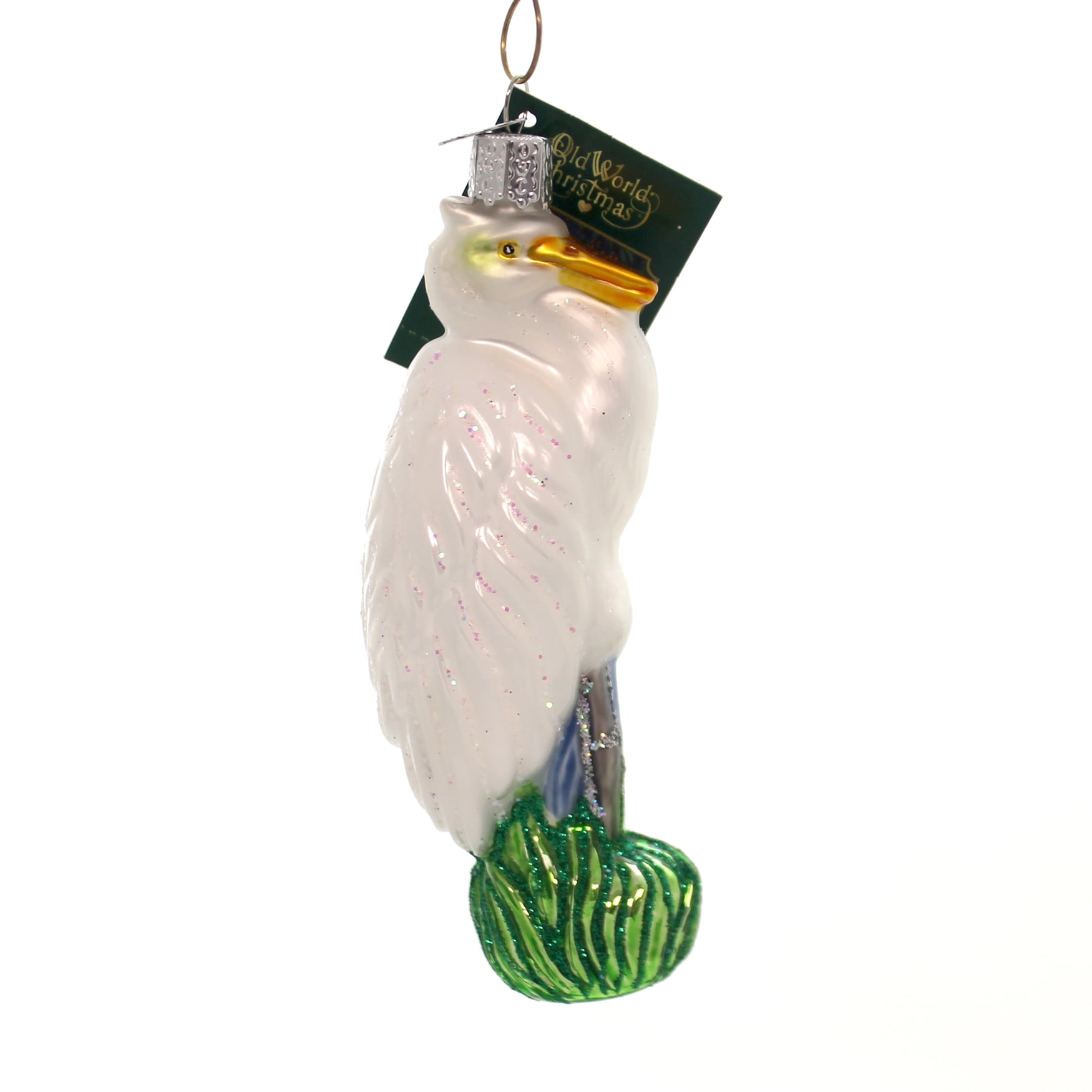 Old World Christmas GREAT EGRET Glass Ornament American Bird 16116