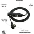 thumbnail image 2 of Clear Power (2-Pack) 16/3 SPT-2 10 ft Indoor Extension Cord, Flat Plug 3-Outlet, CP10048X2, 2 of 7