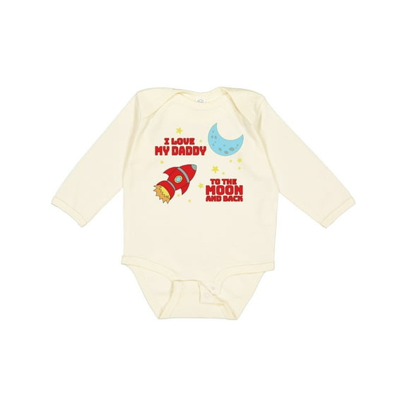 Inktastic I Love My Daddy to the Moon and Back Boys or Girls Long Sleeve Baby Bodysuit