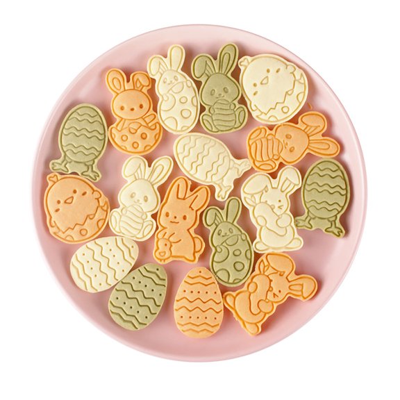 ZToonmas Easter Decorations Easter 8 Kinds Of Bunny Chick Shape Cake Mold Dessert Mold Cutter Rabbit Toys