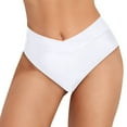 thumbnail image 3 of UAYOTSE Women's Bikini Bottom Twist Front Cheeky Swimsuit Ruched Bathing Suit Bottoms,S White, 3 of 8