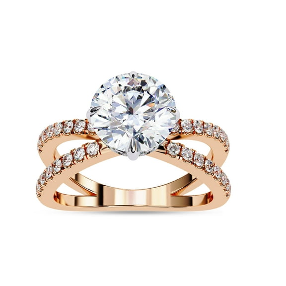 IGI Certified Lab Grown Diamond Engagement Ring | Center 8mm Round Cut Split Shank Solitaire Wedding Anniversary Rings For Women In 18k Solid Rose Gold | F-G, VS-SI Quality (2.25 Ctw) Ring Size-9