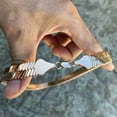 thumbnail image 4 of 14K Rose Gold Plated Herringbone Chain Flat Flexible Necklace 30" Inch Long x 14MM Thick, 4 of 8