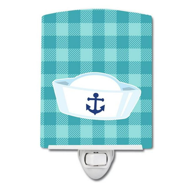 Carolines Treasures BB8893CNL Nautical Navy Hat Ceramic Night Light