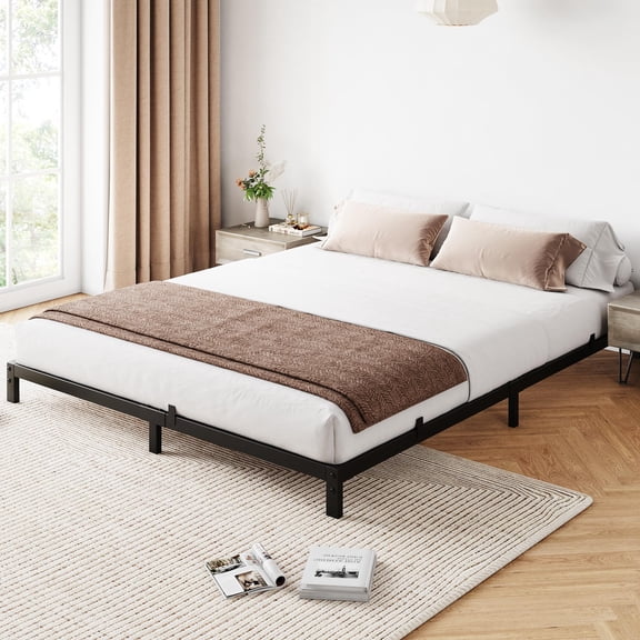 6-Inch Full Bed Frame, Low Profile Metal Platform Bed, Mattress Foundation, Noise-Free, Easy Assembly