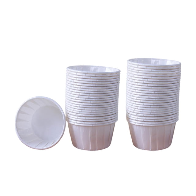 50 piezas de papel antigrasa para repostería, moldes para cupcakes, accesorios multiusos Blanco
