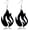 Short black, variant on Punk Fire Element Circle Earrings for Women Flame Acrylic Geometric Round Black Flame Earrings Funny Creative Gothic Vintage Cosplay Halloween Exaggerated Drop Dangle Earrings