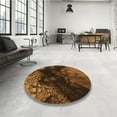 thumbnail image 4 of Ahgly Tapis Rond Lavable en Machine Intérieur Transitionnel Rouge Nuit, 7 Pieds Rond, 4 of 7