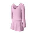 thumbnail image 4 of BFHHYA Girls Ballet Leotards Long Sleeve Round Neck Ballet Dress Casual Solid Color Chiffon Skirt Leotard for Girls 3-15 Years, 4 of 6