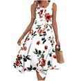 thumbnail image 2 of Penkiiy Robes d'Été Décontractées pour Femmes 2024 Vacances Sans Manches Robe d'Été Midi Ample Ourlet en Pointe Robe de Plage Robe Débardeur S Blanc, 2 of 5